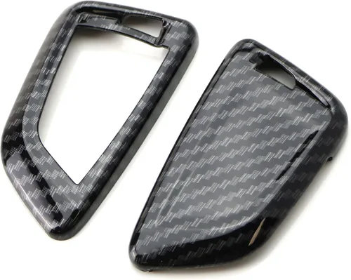 Vista 8 de iJDMTOY Exact Fit - Carcasa para llavero inteligente con diseño de fibra de carbono metálica brillante compatible con BMW X1 X4 X5 X6, serie 5