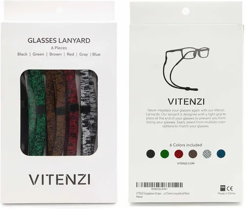 Vista 5 de VITENZI Glasses Strap Eyeglasses String Holder Sunglasses Retainer Men Women Chain Around Neck Sports Adjustable Lanyards