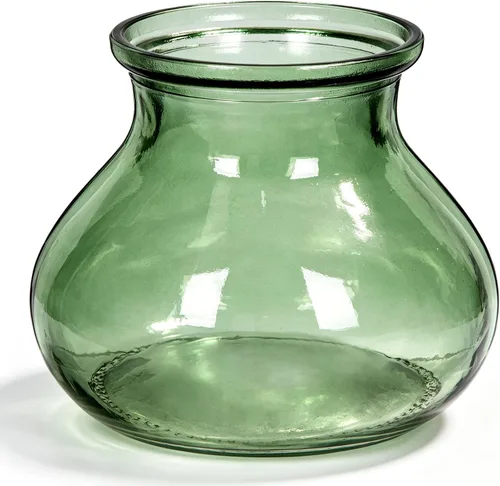 Vista 12 de Hollyone Jarrón de vidrio ámbar con cubierta de cuerda de algodón, jarrón redondo de vidrio tejido, botella de flores decorativa, jarrón moderno