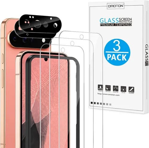 Vista 20 de OMOTON Paquete de 4 protectores de pantalla para Google Pixel 4 (5.7 pulgadas), vidrio templado, resistente a los arañazos, solo cubierta de área