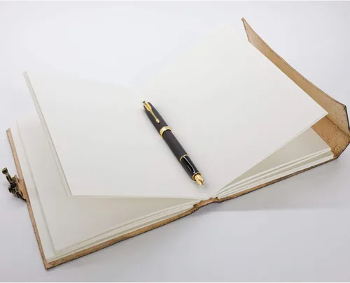 Vista 8 de Diario de cuero doble dragón hecho a mano/cuaderno de escritura/bloc de notas diario encuadernado para hombres y mujeres, papel sin forro, mediano