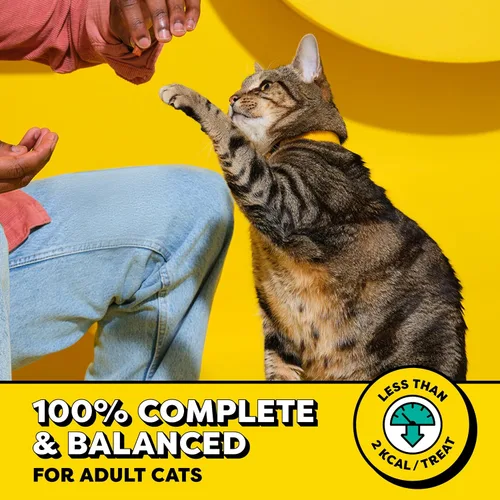 Vista 3 de Golosinas Temptations clásicas para gatos, empaque múltiple, Negro Under 2 calories per treat, crunchy outside & soft inside, 100% complete &