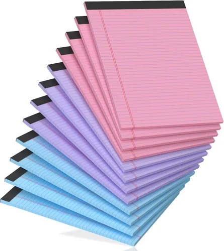 Vista 9 de Blocs de Notas de Color 5x8, Paquete de 48 Blocs Legales Pequeños Rosa 5x8, Blocs de Notas Legales Pequeños con Rayas Universitarias Fácil
