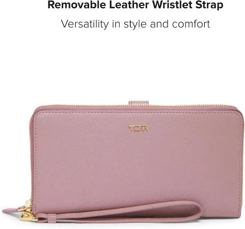 Vista 5 de TUMI - Cartera de viaje de piel Belden para mujer - Cartera para tarjeta y pasaporte, Rosado Perla, Cartera de viaje Belden