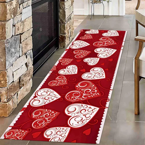 Vista 14 de Alfombra vintage con bandera estadounidense, 1.3 x 7 pies, diseño de estrellas y bandera estadounidense del Día de la Independencia, alfombra