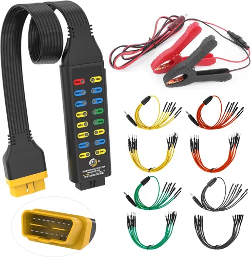 Vista 7 de Caja de ruptura OBD2, con pantalla de voltaje, indicador LED y detector de protocolo OBDII automotriz para detección