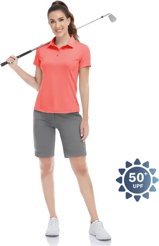 Vista 6 de Hiverlay Women Golf Shirts Polo Shirts for Women UPF 50+ Lightweight Quick-Dry Collared Tennis Daily Shirts Work Tops