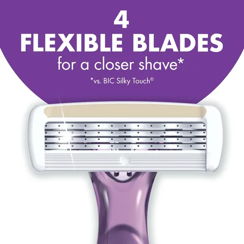 Vista 9 de BIC Soleil 4 Escape - Maquinillas de afeitar desechables para mujer con 4 cuchillas, afeitado cómodo, mango perfumado lavanda y eucalipto