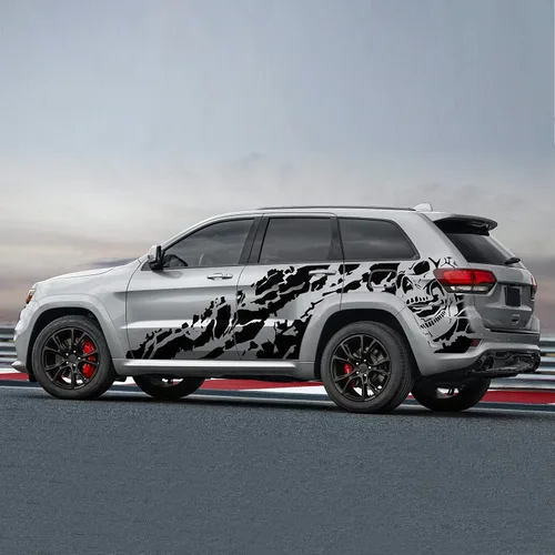 Vista 2 de Calcomanías gráficas de pesadilla lateral compatibles con Jeep Grand Cherokee (negro)