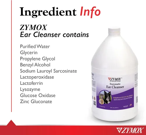 Vista 4 de Zymox Solución limpiadora de oídos para perros y gatos, 1 galón