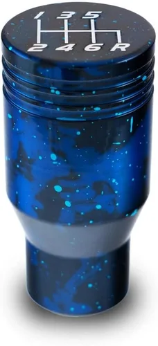 Vista 4 de Billetworkz Cosmic Space - Pomo de cambio de pistón compatible con Subaru 6 velocidades WRX: 2015-25 / STI: 2004-21, azul cósmico