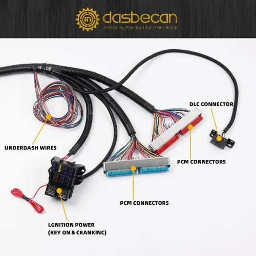 Vista 4 de Dasbecan 4L80E DBC LS Arnés de Cableado Independiente Compatible con Motores GM LS1 Vortec 4.8L 5.3L 6.0L 1997-2006 Drive by Cable, Conector