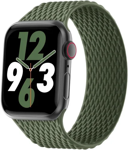 Vista 17 de Silicone Braided Solo Loop Compatible with Apple Watch Band 38mm 40mm 41mm 42mm 44mm 45mm 46mm 49mm, Stretchy Elastic Sport Strap Compatible for