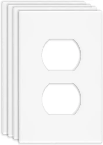 Vista 8 de Placas decorativas de pared de 2 segmentos sin tornillos, cubierta de placa frontal termoplástica irrompible para interruptor de toma de receptáculo