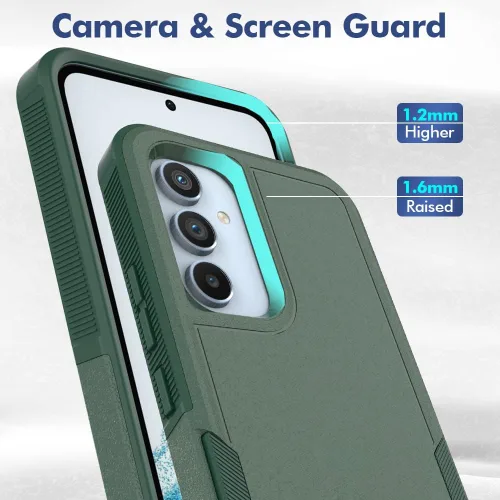 Vista 346 de Jeylly Compatible con Samsung Galaxy A22 5G Funda, Funda Samsung A22 5G con 2pcs protectores de pantalla de vidrio templado