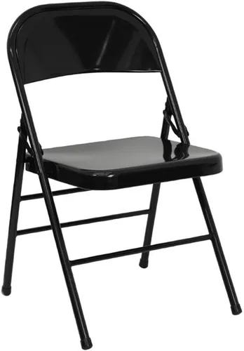Vista 15 de Flash Furniture Serie Hércules Silla plegable de metal de triple soporte y doble bisagra - beige