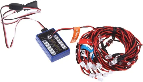 Vista 6 de Globact Faros de Coche RC, Luces Traseras RC, Luces LED de Camión RC, Lámpara Intermitente de 12 LED, 5 Modos de Operación para Camiones RC 1/10