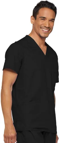 Vista 7 de Dickies EDS Signature - Camiseta médica para hombre, cuello en V Negro