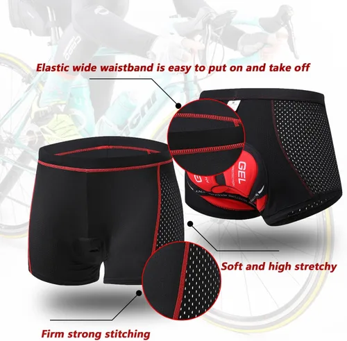 Vista 5 de Pantalones cortos de compresión de gel acolchado 3D para hombre