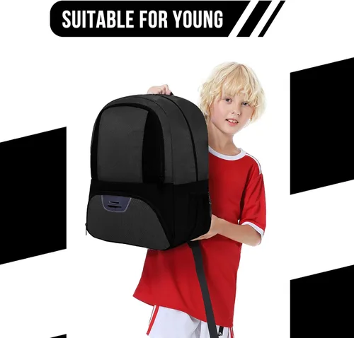 Vista 8 de Hsmihair Bolsa de fútbol,Mochila de fútbol juvenil, Mochila de baloncesto de voleibol de fútbol fo,Bolsas de equipo deportivo con compartimento