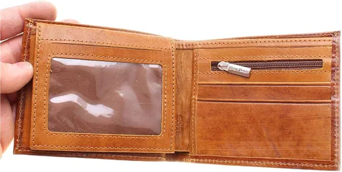 Vista 5 de Asoodehdelan - Cartera de piel auténtica Farvahar con alas de león para hombres