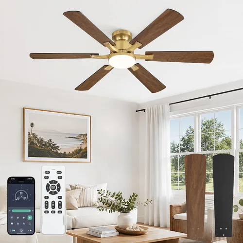 Vista 17 de Fanbulous Ventilador de techo empotrado de 52 pulgadas con luces regulables Negro