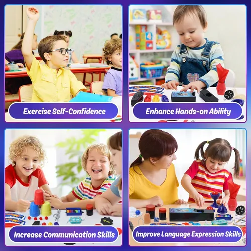 Vista 7 de Skirfy Kit de iniciación mágica: más de 100 trucos para niños de 6 a 10 años, incluye trucos de magia de dados, varita mágica