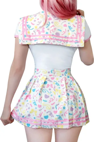 Vista 3 de Littleforbig - Pijama de algodón para enterizo, conjunto de falda mágica para cosplay