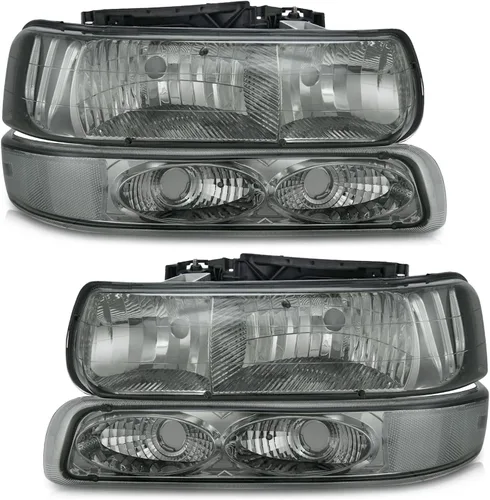 Vista 9 de WEELMOTO Juego de faros delanteros para 99-02 Chevy Silverado 1500 2500; para 01-02 Silverado 1500HD 2500HD 3500HD; para 00-06 Tahoe Suburban 1500