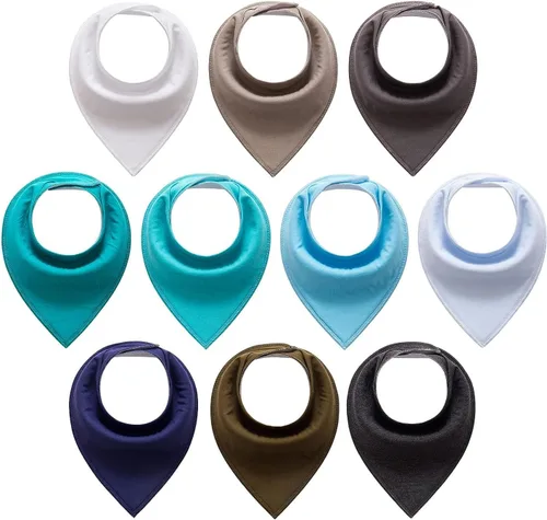 Vista 9 de Little Tots - Baberos de algodón unisex para bebés y niños, paquete de 8/10 baberos suaves y absorbentes Blossom Whisper-10pack