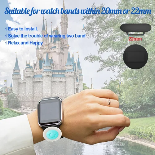 Vista 3 de Compatible con el adaptador de soporte de banda mágica de Disney, suave y elástico, accesorios de reloj tradicionales compatibles con Disney Parks