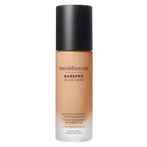 Vista 22 de bareMinerals BarePro 24HR Wear Matte Liquid Foundation Mineral SPF 20, Base de maquillaje de cobertura completa para piel madura, libre de aceite