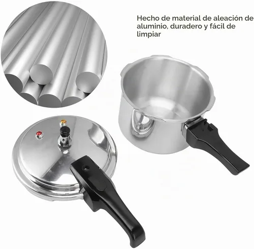 Vista 5 de Olla a presión de acero inoxidable de 3 litros 7.1 in inferior 3L Mini olla a presión para estufa de gas
