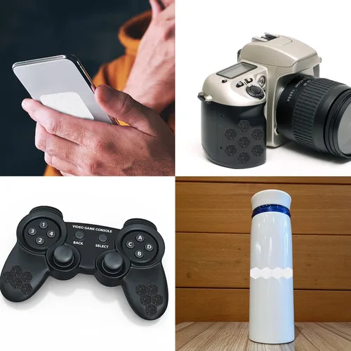 Vista 4 de 5 piezas de cinta de agarre para teléfono, calcomanías de agarre para dedos, kit de tracción adhesiva para fundas de teléfonos celulares, mouse