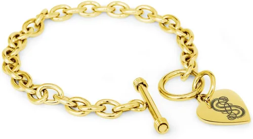 Vista 7 de Pulsera y Collar con Dijes de Símbolos de Corazón de Acero Inoxidable Solo pulsera de plata