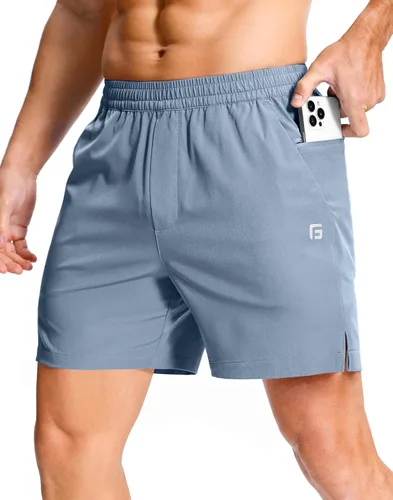 Vista 58 de GGJ Pantalones cortos deportivos ligeros para hombre con 2 bolsillos con cremallera de 7/5/9 pulgadas, pantalones cortos de tenis de secado rápido