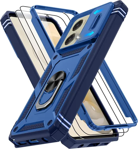 Vista 196 de Gritup Funda para Google Pixel 6 con cubierta deslizante para cámara y protector de pantalla (2 unidades), soporte de anillo giratorio 360°, funda