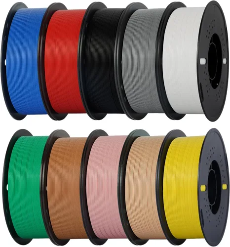 Vista 22 de Kingroon PLA - Filamento para impresora 3D, 10 carretes, precisión dimensional de +/- 0.02 mm, carrete de 10 kg (22 libras), 1.75 mm, 5 negro + 5