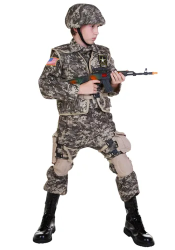 Vista 2 de Disfraz Deluxe de Ranger del Ejército para Niños Multicolor