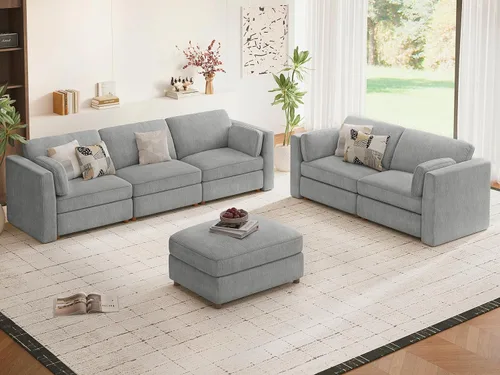Vista 76 de CUGOAO Sofá biplaza extragrande de 83.5 pulgadas, sofás para sala de estar, sofá nube de felpilla de asiento profundo, sofá modular seccional, funda