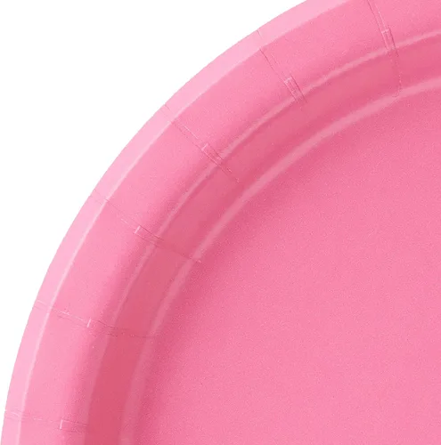 Vista 4 de Creative Converting Touch of Color - Platos llanos de papel, 9 pulgadas, rosa caramelo, 24 unidades Candy Pink