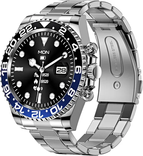 Vista 9 de findtime Reloj inteligente para teléfonos Android, contestar hacer llamadas, recordatorio de SMS, reloj inteligente compatible con iPhone