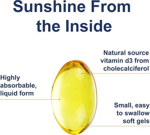 Vista 3 de Carlson Vitamina D3 a 2,000 UI a Apoya Huesos Saludables y Función Inmune (120 Geles Suaves)