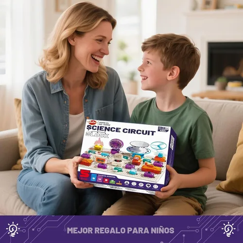 Vista 8 de VATOS Circuito científico para niños de 6 a 12 años, kit de construcción electrónica de 68 piezas con más de 450 proyectos STEM, imágenes