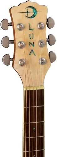 Vista 5 de Luna Guitars Flora Rose Guitarra Acústica-Eléctrica - Arce acolchado natural brillante