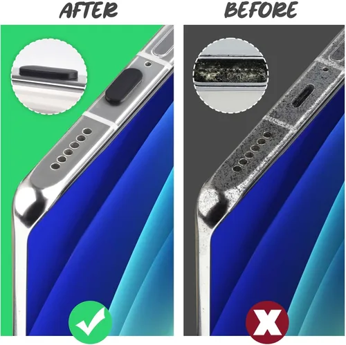 Vista 4 de Enchufe antipolvo USB C tipo C antipolvo cubierta USB C protector de puerto de carga tipo C con cepillo de limpieza para iPhone 15 Samsung