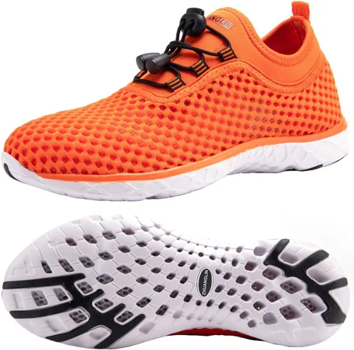 Vista 16 de Zapatos de agua para mujer de secado rápido, drenaje de 3 segundos y todo terreno para natación, senderismo, yoga 18155Negro