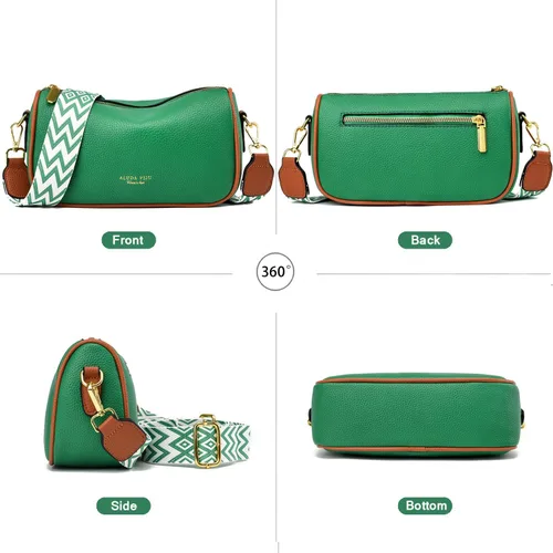 Vista 3 de YAVCOOL Bolso cruzado pequeño para mujer, con correa ancha, diseño moderno, bolso cruzado y bolso con cremallera superior