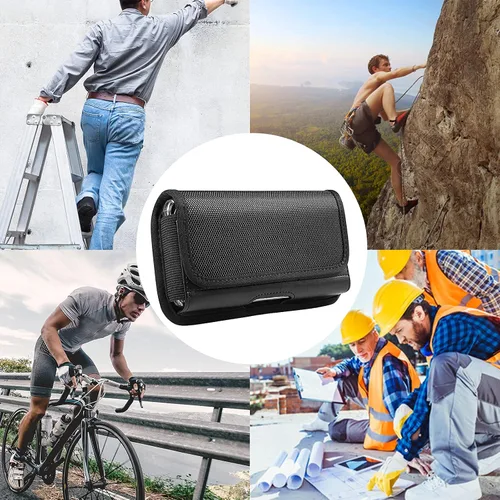 Vista 7 de Funda de nailon para teléfono celular con clip para cinturón compatible con iPhone 17 Air 16 Plus Galaxy S26+ S25+ S25 FE S25 Edge Note 20 A56 A54