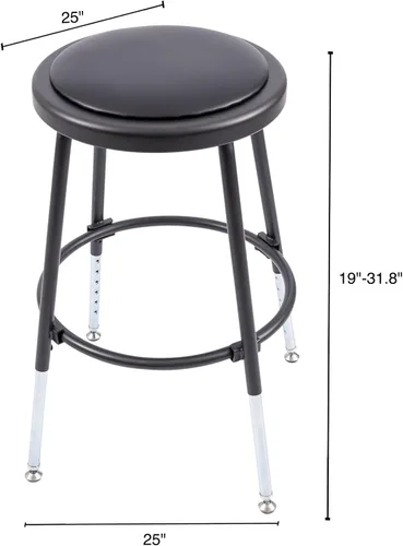 Vista 3 de Stand Up Desk Store Taburete apilable de altura ajustable para oficina y oficina (negro)